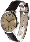 Emporio Armani Classic Quartz Brown Dial Brown Leather Strap Watch For Men - AR2427