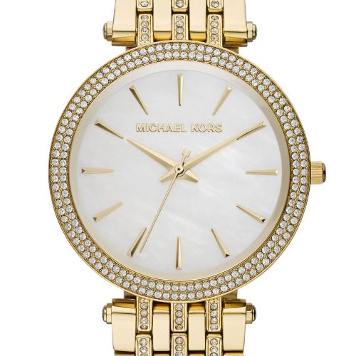 Michael Kors Darci Mother of Pearl Dial Gold Steel Strap Watch for Women - MK3219