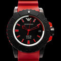 Emporio Armani Sportivo Quartz Black Dial Red Rubber Strap Watch For Men - AR6101