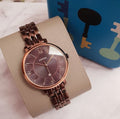 Fossil Jacqueline Brown Dial Brown Steel Strap Watch for Women - ES4275