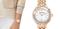 Swarovski Lovely Crystals Mother of Pearl Dial Rose Gold Steel Strap Watch for Women - 5261496