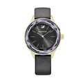 Swarovski Octea Nova Grey Dial Grey Leather Strap Watch for Women - 5295358