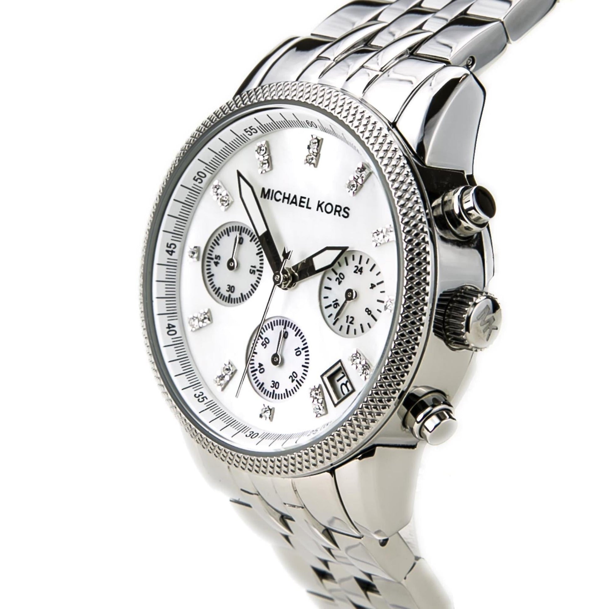 Michael Kors Ritz White Dial Silver Steel Strap Watch for Women - MK5020