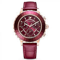 Swarovski Octea Lux Chrono Red Dial Red Leather Strap Watch for Women - 5547642
