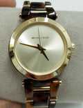 Michael Kors Delray Gold Dial Two Tone Steel Strap Watch for Women - MK4314