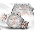 Emporio Armani Sportivo Chronograph Silver Dial Two Tone Steel Strap Watch For Men - AR5999