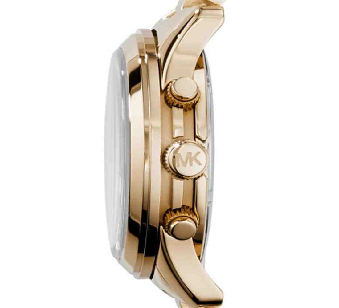 Michael Kors Runway Iridescent Pink Dial Gold Steel Strap Watch for Women - MK5939