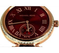 Michael Kors Skylar Maroon Dial Rose Gold Steel Strap Watch for Women - MK6086
