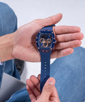 Guess Phoenix Multifunction Blue Dial Blue Rubber Strap Watch for Men - GW0203G7