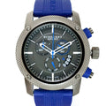Burberry Sport Chronograph Black Dial Blue Rubber Strap Watch for Men - BU7714
