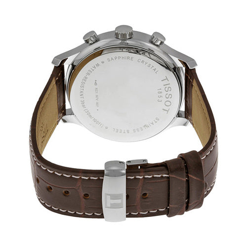 Tissot T Classic Tradition Chronograph White Dial Brown Leather Strap Watch For Men - T063.617.16.037.00