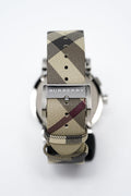 Burberry The City Brown Dial Grey Leather Strap Watch for Men - BU9358