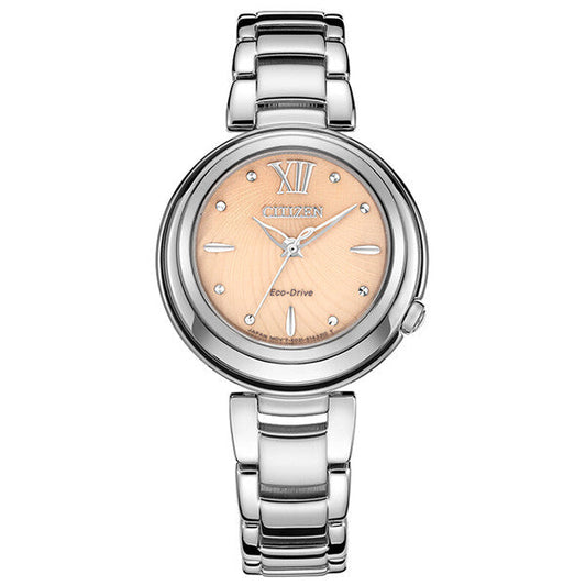 Citizen Eco Drive Mother of Pearl Dial Silver Stainless Steel Watch For Women - EM0331-52W