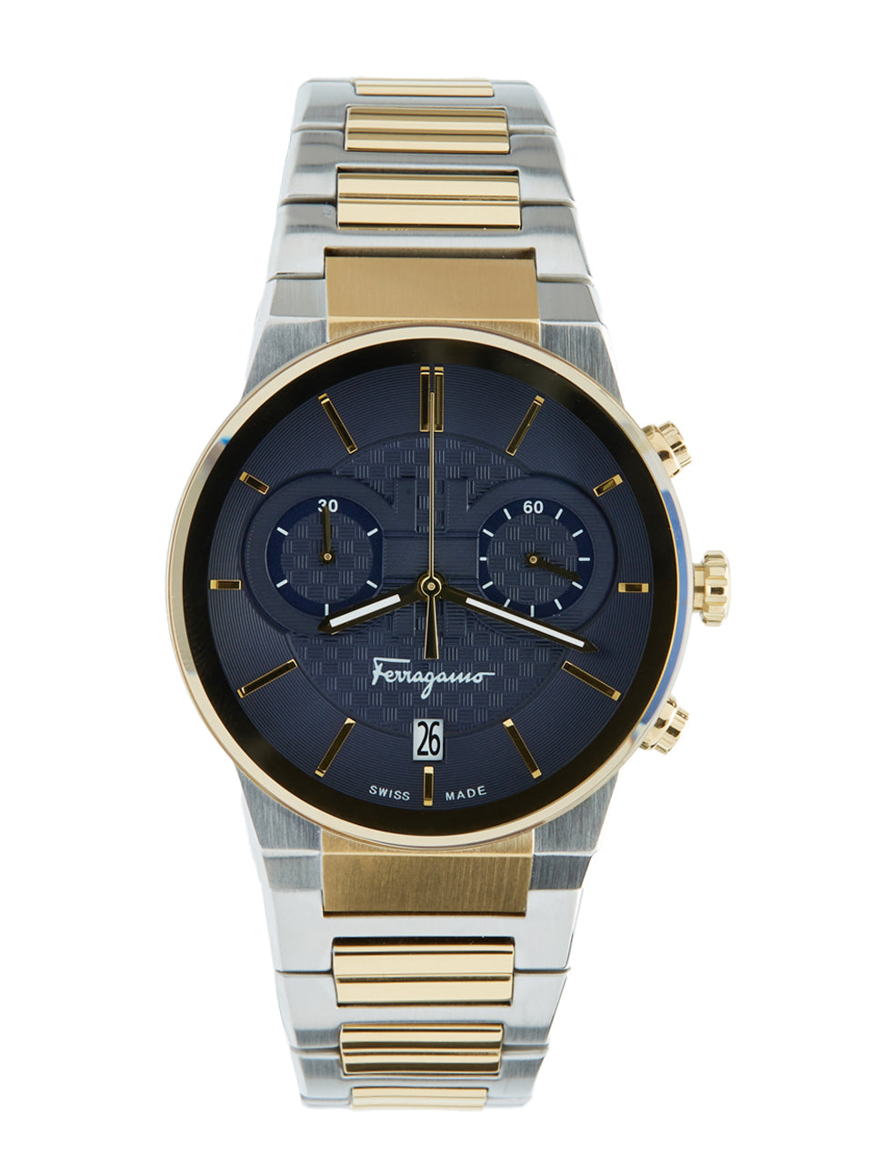 Salvatore Ferragamo Sapphire Chronograph Blue Dial Two Tone Steel Strap Watch for Men - SFME00521