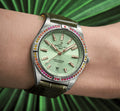 Breitling Chronomat Automatic 36 South Sea Green Dial Green Leather Strap Watch for Women - A10380611L1P1