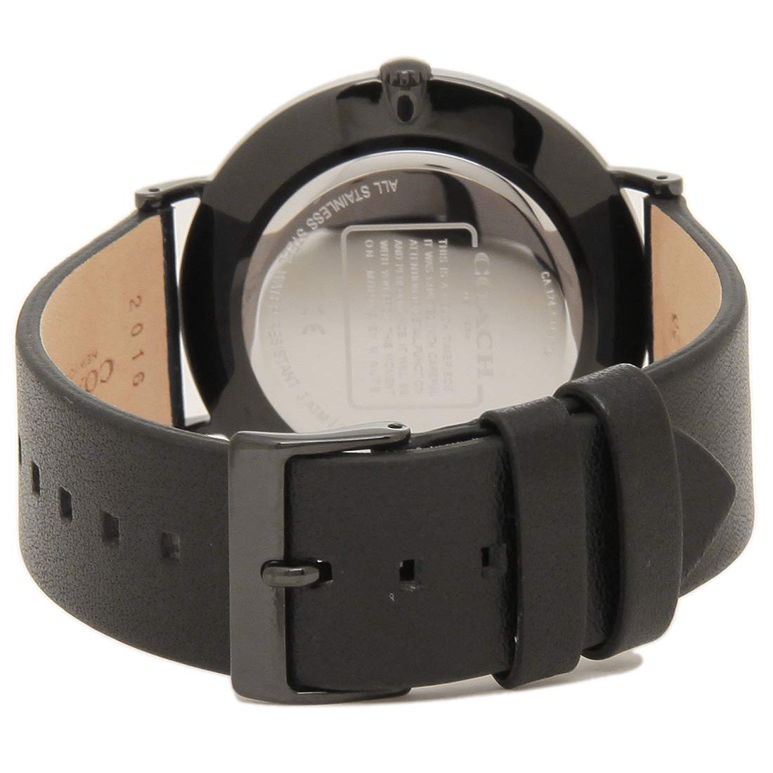 Coach Charles Black Dial Black Leather Strap Watch for Men - 14602434