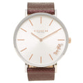 Coach Perry White Dial Brown Leather Strap Watch for Women - 14503154