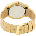 Guess Limelight Quartz Silver Dial Golden Leather Strap Watch For Women - W0775L2