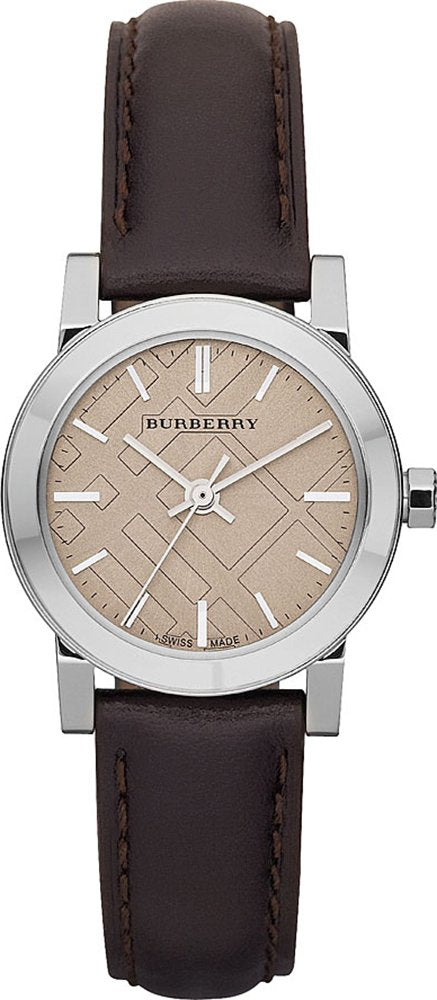 Burberry The City Beige Dial Brown Leather Strap Watch for Women - BU9208