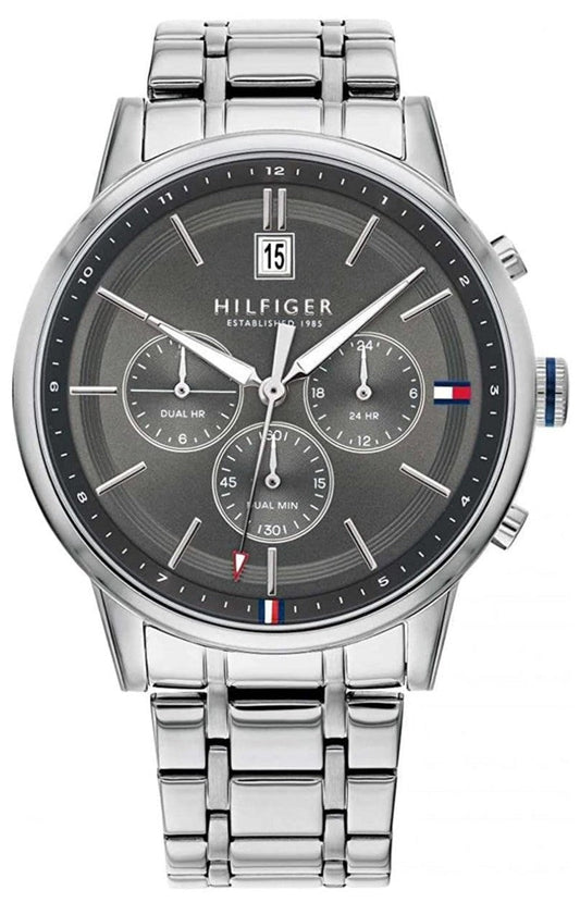 Tommy Hilfiger Kyle Chronograph Grey Dial Silver Steel Strap Watch for Men - 1791632
