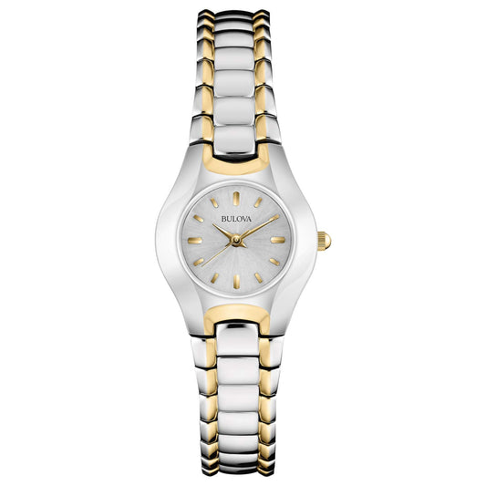 Bulova Classic White Dial Two Tone Steel Strap Watch for Women - 98T84