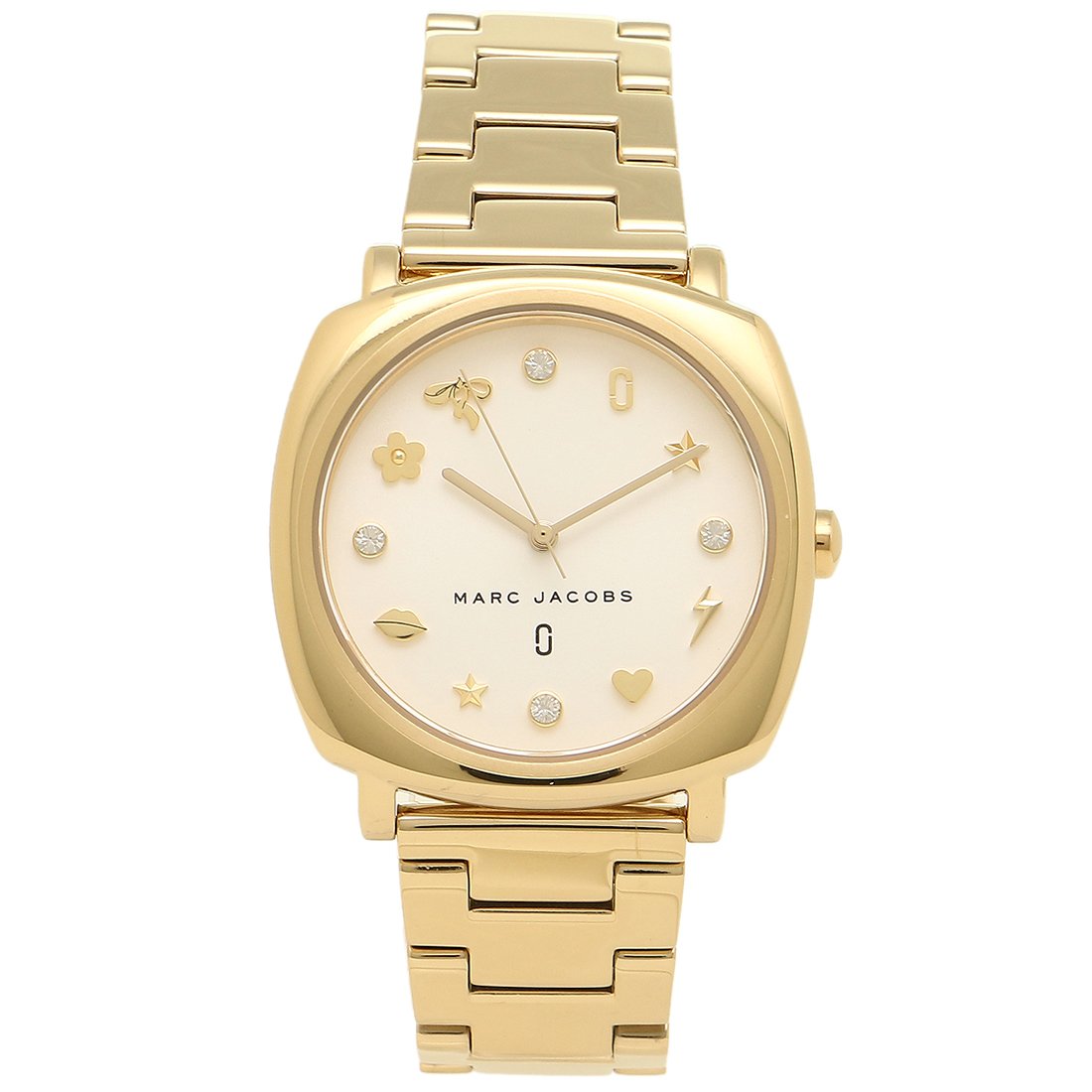 Marc Jacobs Mandy White Dial Gold Stainless Steel Strap Watch for Women - MJ3573