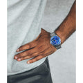 Movado Series 800 Chronograph Blue Dial Silver Steel Strap Watch For Men - 2600141