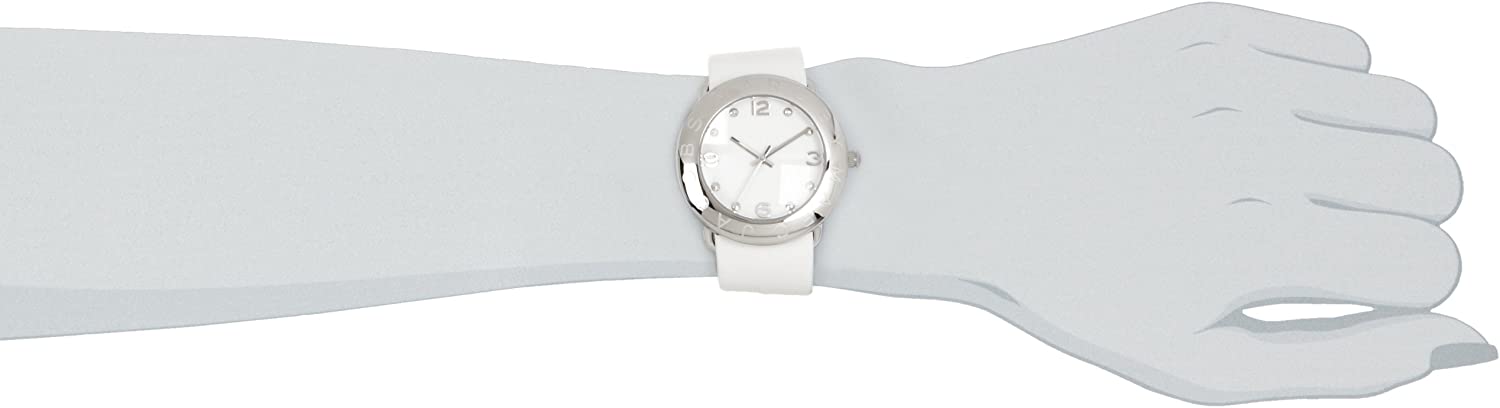 Marc Jacobs Amy White Dial White Leather Strap Watch for Women - MBM1136
