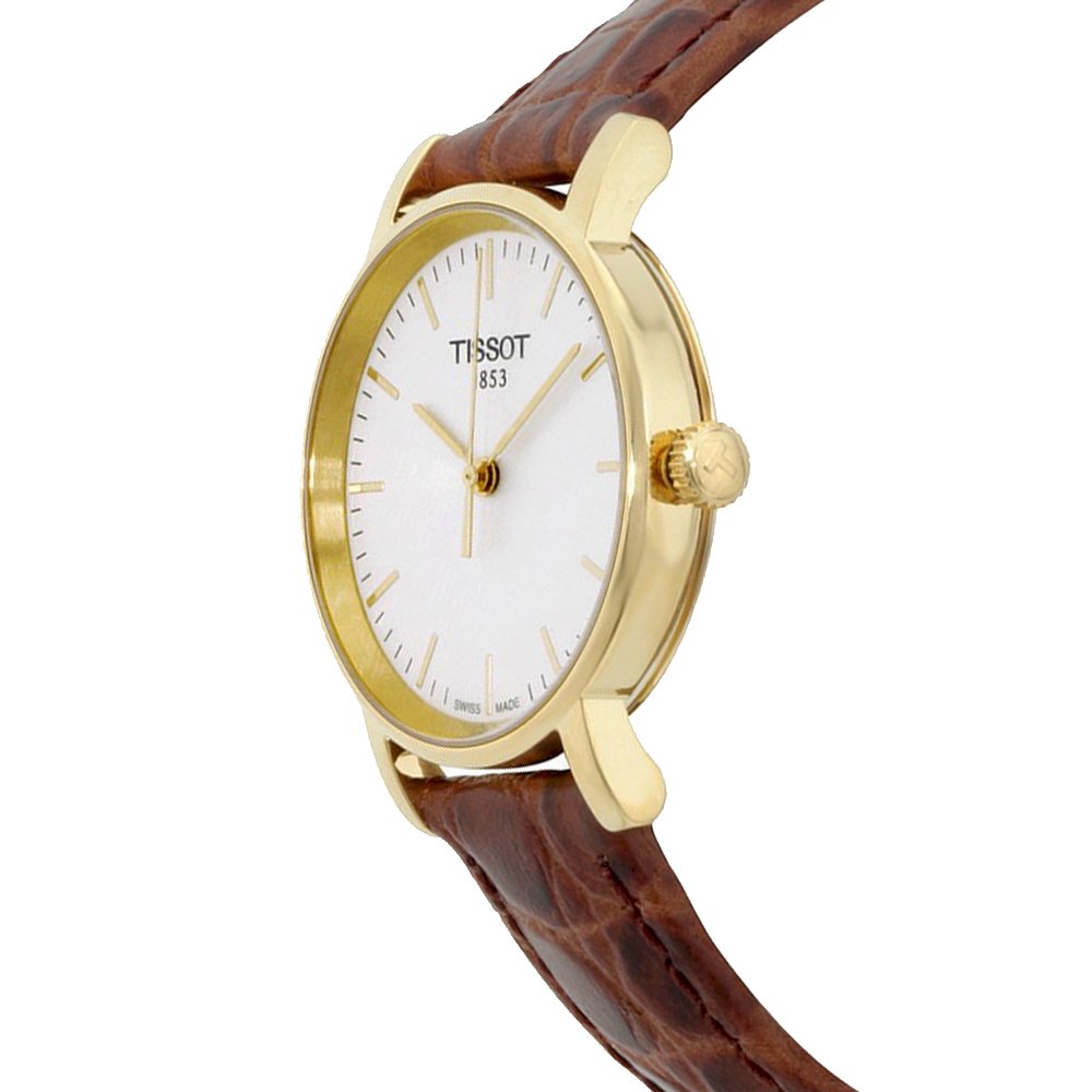 Tissot Everytime Desire Small White Dial Maroon Leather Strap Watch For Women - T109.210.36.031.00