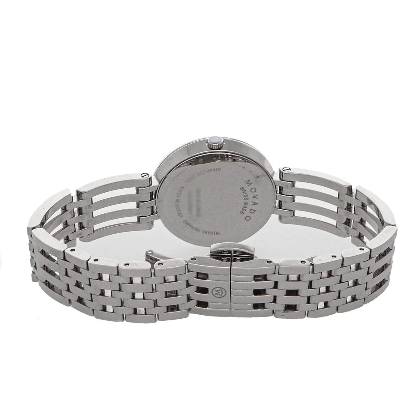 Movado Esperanza Diamonds Black Dial Silver Steel Strap Watch For Women - 0607052