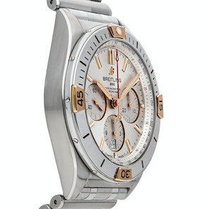 Breitling Chronomat B01 42 White Dial Silver Steel Strap Watch for Men - IB0134101G1A1