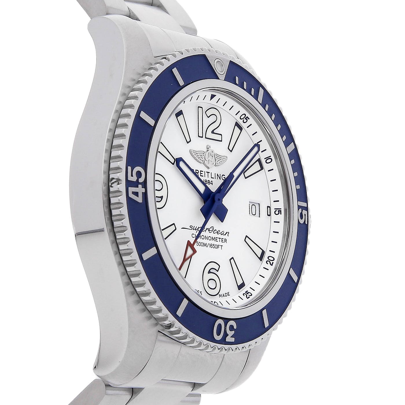 Breitling Superocean 42mm White Dial Silver Steel Strap Watch for Men - A17366D81A1A1