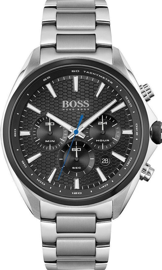 Hugo Boss Montre Distinct Black Dial Silver Steel Strap Watch for Men - 1513857