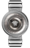 Versace V Metal Icon Silver Dial Silver & Grey Strap Watch for Women - VLC120016