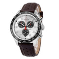 Tissot T Sport PRS 516 Chronograph Silver Dial Brown Leather Strap Watch for Men - T131.617.16.032.00