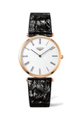 Longines La Grande Classique De Longines White Dial Black Leather Strap Watch for Women - L4.755.1.91.2