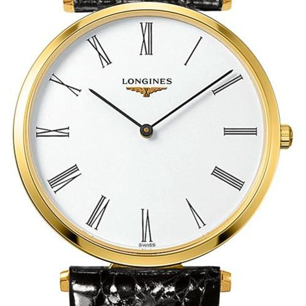 Longines La Grande Classique De Longines White Dial Black Leather Strap Watch for Women - L4.755.2.11.2