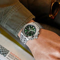 Breitling Chronomat B01 42 Green Dial Silver Steel Strap Watch for Men - AB0134101L1A1