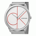 Calvin Klein Minimal White Dial Silver Mesh Bracelet Watch for Men - K3M51152