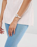 Emporio Armani Kappa  White Dial Beige Leather Strap Watch For Women - AR2510