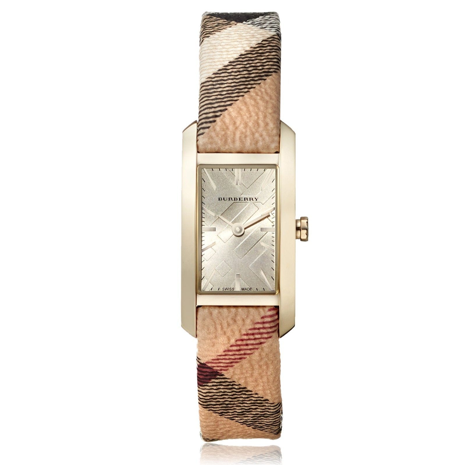 Burberry Pioneer Gold Dial Beige Leather Strap Watch for Women - BU9509