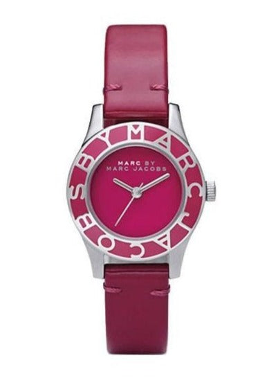 Marc Jacobs Blade Red Dial Red Leather Strap Watch for Women - MBM1157