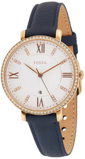 Fossil Jacqueline White Dial Blue Leather Strap Watch for Women - ES4291