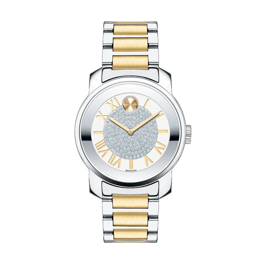 Movado Bold Silver Dial Two Tone Steel Strap Watch For Women - 3600256