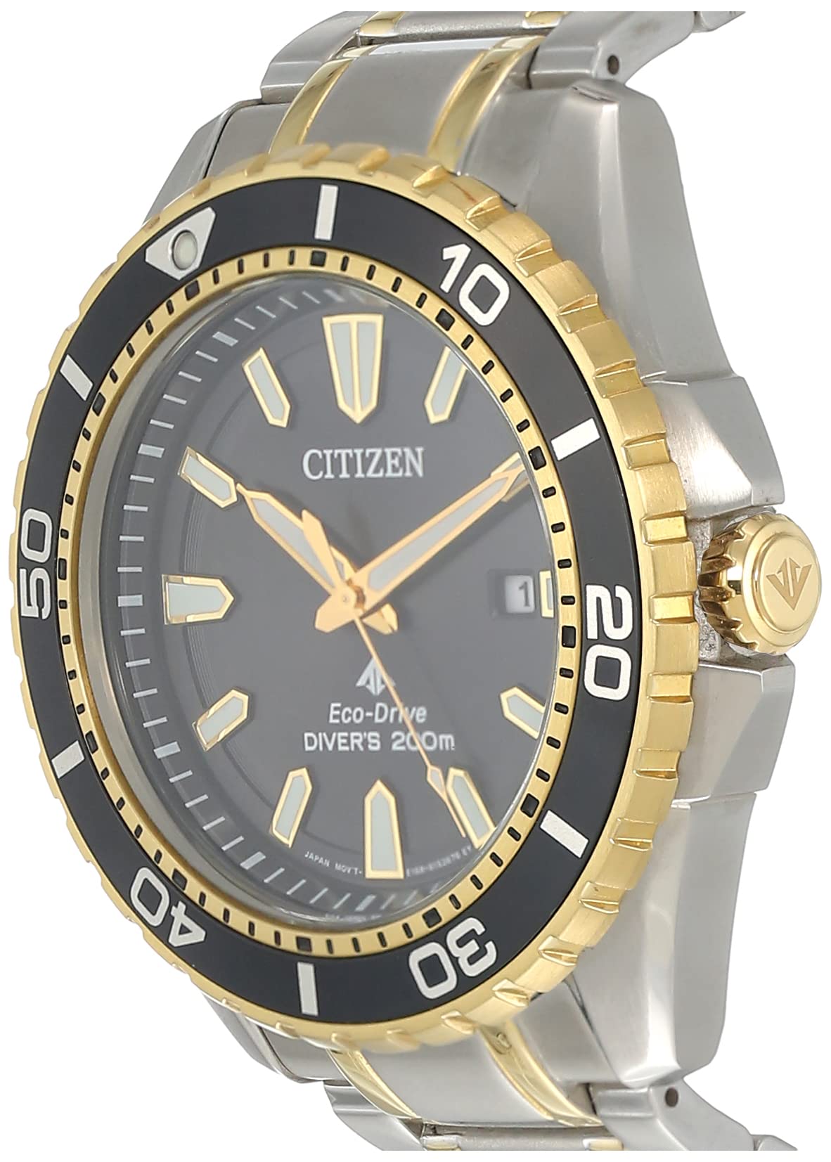Citizen Eco Drive Promaster Diver Black Dial Two Tone Stainless Steel Watch For Men - BN0194-57E