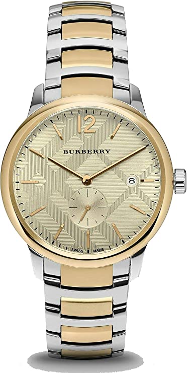 Burberry The Classic Gold Dial Two Tone Steel Strap Watch for Men - BU10011