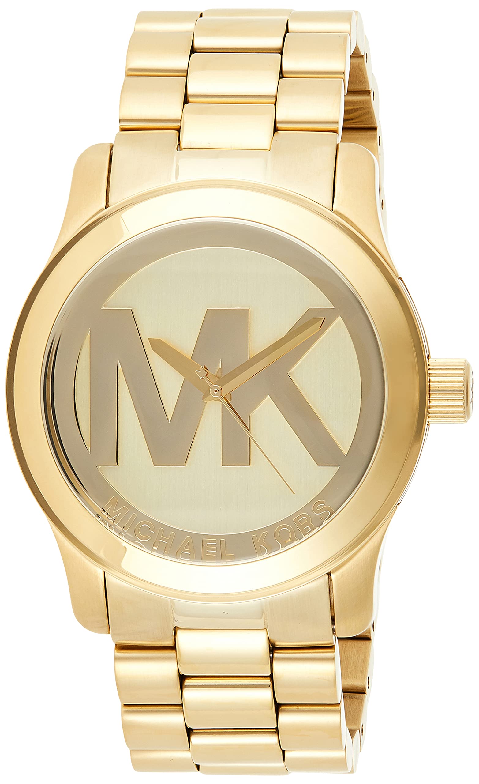 Michael Kors Slim Runway Gold Dial Gold Steel Strap Watch for Women - MK3477