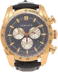 Versace V-Ray Blue Chronograph Blue Dial Blue Leather Strap Watch for Men - VDB030014