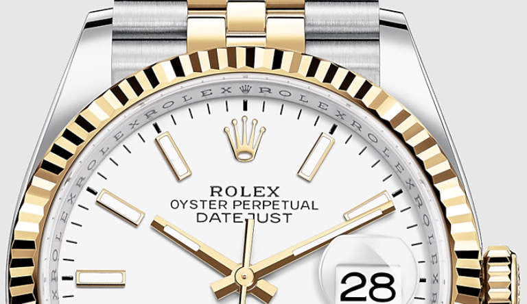 Rolex Datejust 36 White Dial Yellow Gold Jubilee Bracelet Watch for Women - M126233-0019
