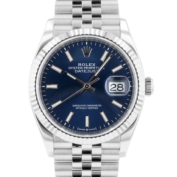 Rolex Datejust 41 Blue Dial Silver Steel Strap Watch for Men - M126300-0002